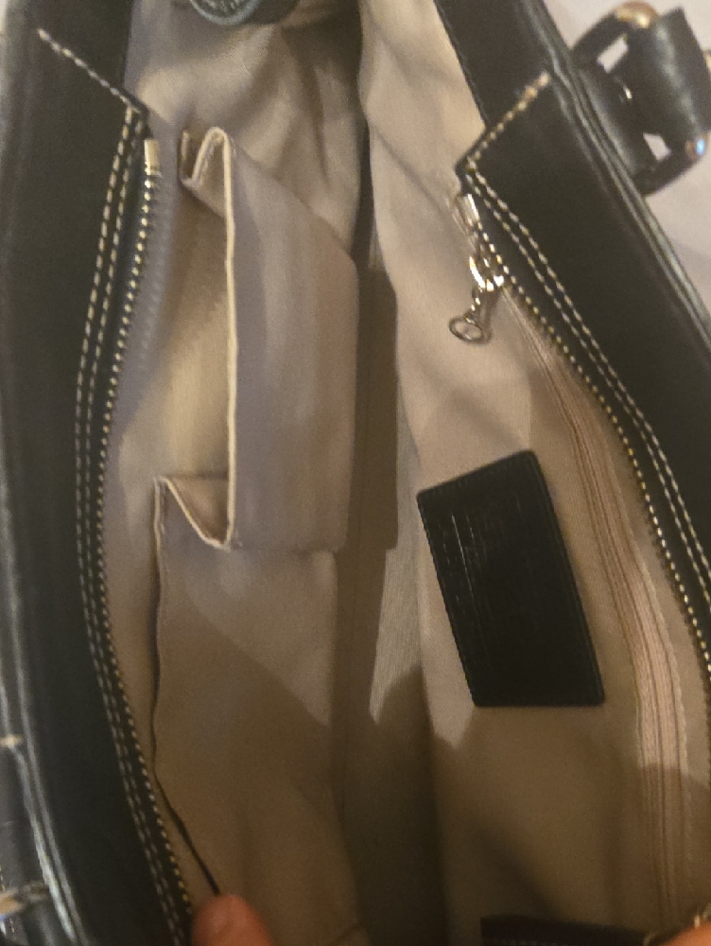 Black Pebble Leather Coach Purse The Hampton Satchel - Picture 13 of 15